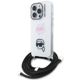 Etui Karl Lagerfeld IML Crossbody Karl&Choupette Head do iPhone 16 Pro Max biały