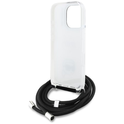 Etui Karl Lagerfeld IML Crossbody Karl&Choupette Head do iPhone 16 Pro Max biały