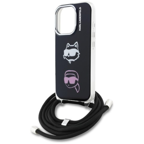Etui Karl Lagerfeld IML Crossbody Karl&Choupette Head do iPhone 16 Pro Max czarny