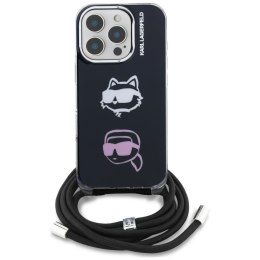 Etui Karl Lagerfeld IML Crossbody Karl&Choupette Head do iPhone 16 Pro czarny