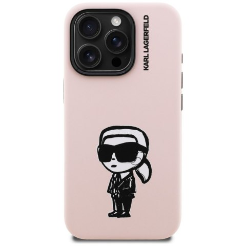 Etui Karl Lagerfeld Silicone Karl Sketch MagSafe do iPhone 16 Pro Max różowy