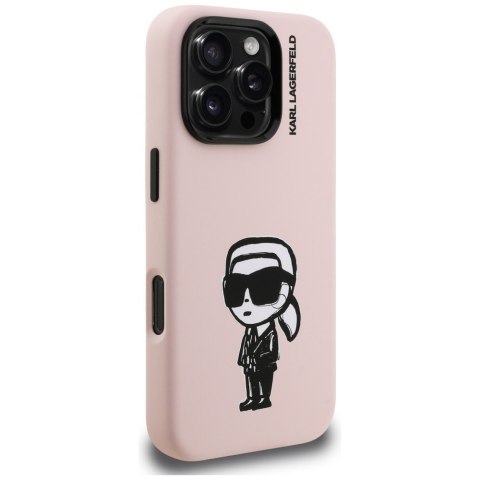 Etui Karl Lagerfeld Silicone Karl Sketch MagSafe do iPhone 16 Pro Max różowy