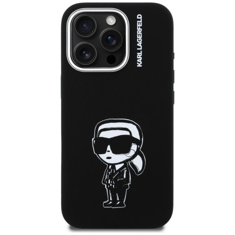 Etui Karl Lagerfeld Silicone Karl Sketch MagSafe do iPhone 16 Pro czarny