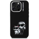 Etui Karl Lagerfeld Silicone Karl&Choupette Sketch MagSafe do iPhone 16 Pro Max czarny