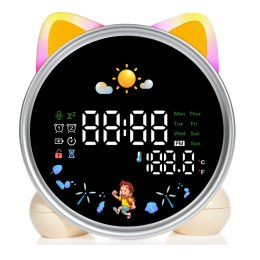 Budzik Wielofunkcyjny z uszkami MajesticLine biały (kotek)