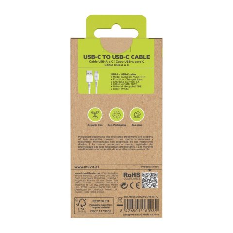 Kabel USB Muvit Biały 20 cm