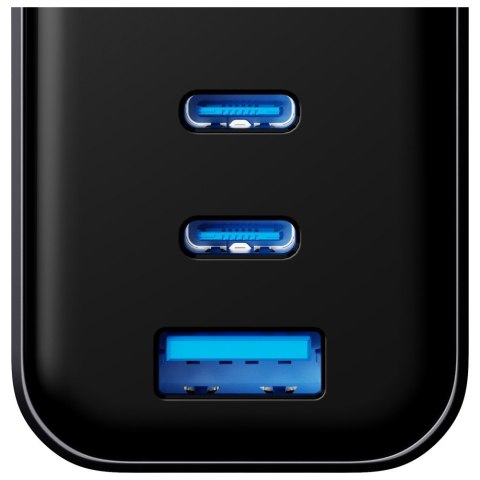 Ładowarka sieciowa 3MK InCharge Lumin PD 67W QC4+ PPS AFC FCP SCP USB-A 2xUSB-C TFT z wyświetlaczem czarny