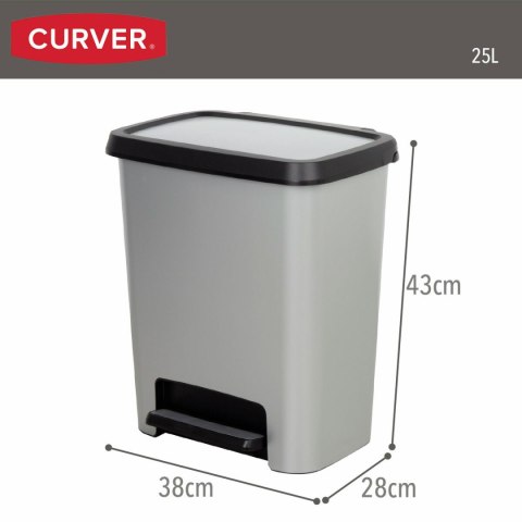 Kosz na śmieci Curver Szary Plastikowy 25 L (5 Sztuk)