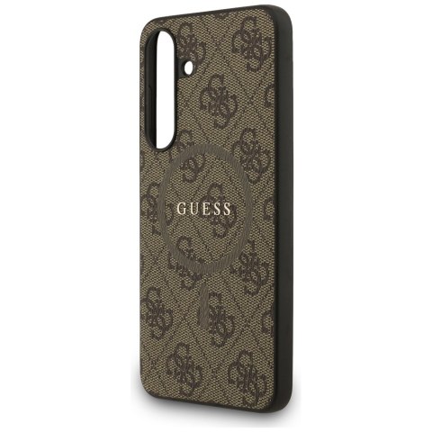 Etui Guess 4G Ring Classic Logo MagSafe do Samsung Galaxy S25 FE brązowy