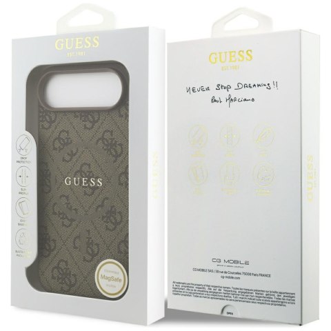 Etui Guess 4G Ring Classic Logo MagSafe do iPhone Air brązowy