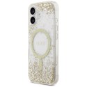 Etui Guess Resin Bottom Glitter MagSafe do iPhone 17 złoty
