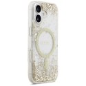 Etui Guess Resin Bottom Glitter MagSafe do iPhone 17 złoty