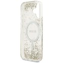Etui Guess Resin Bottom Glitter MagSafe do iPhone 17 złoty
