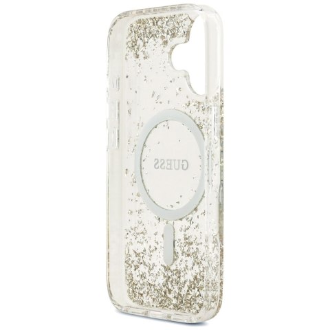 Etui Guess Resin Bottom Glitter MagSafe do iPhone 17 złoty