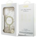 Etui Guess Resin Bottom Glitter MagSafe do iPhone 17 złoty