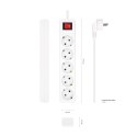 Przedłużacz 5 Wejść z Przełącznikiem Aisens A154-0651 Biały 3500 W