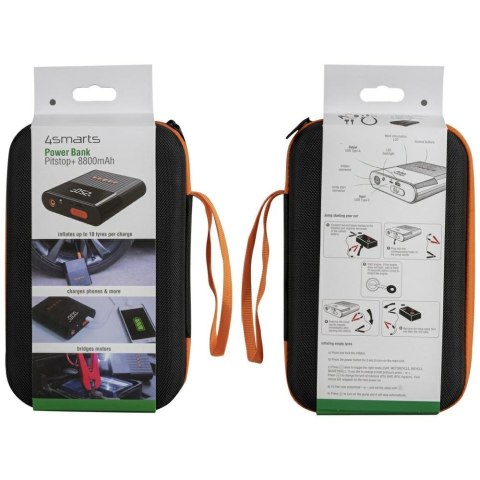 Jump Starter 4smarts PitStop+ 8800mAh Powerbank z kompresorem i latarką czarny