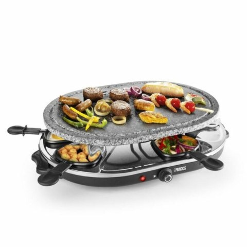 Raclette Princess 8 Oval Stone Grill Party Czarny Szary