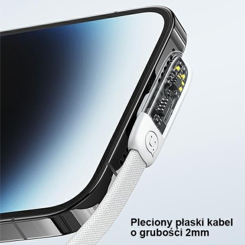 USAMS Kabel kątowy USB-C na USB-CPD 100W Fast Charging Iceflake Series 2m biały/white SJ587USB02 (US-SJ587)