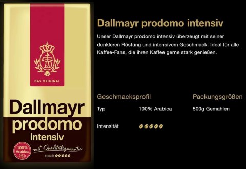 Dallmayr Prodomo Intensiv 100% Arabica Kawa Mielona 500 g