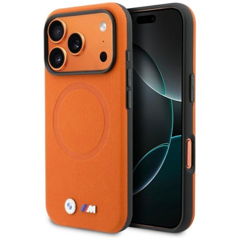 Etui BMW M FW Logo Metal MagSafe do iPhone 17 Pro Max pomarańczowy