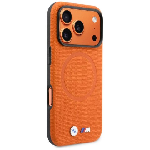 Etui BMW M FW Logo Metal MagSafe do iPhone 17 Pro Max pomarańczowy