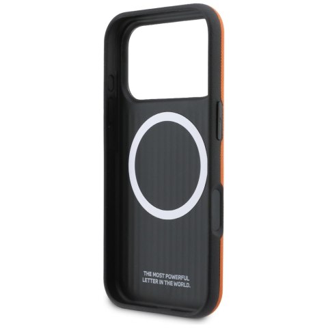 Etui BMW M FW Logo Metal MagSafe do iPhone 17 Pro Max pomarańczowy