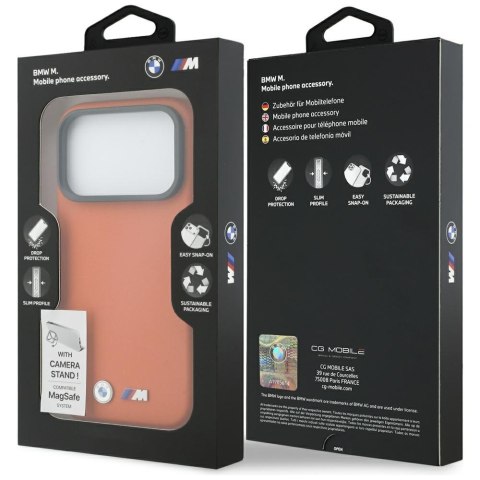 Etui BMW M Metal Logo MagSafe do iPhone 17 Pro Max pomarańczowy