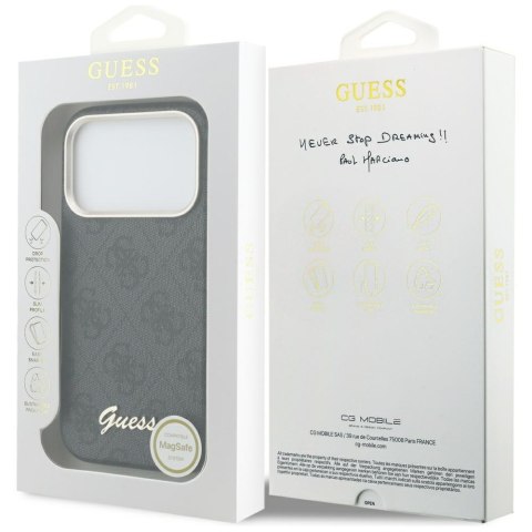 Etui Guess 4G Script MagSafe do iPhone 17 Pro czarny