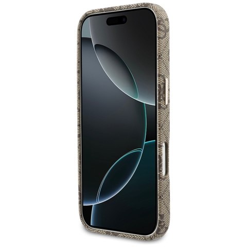 Etui Guess 4G Script MagSafe do iPhone 17 brązowy