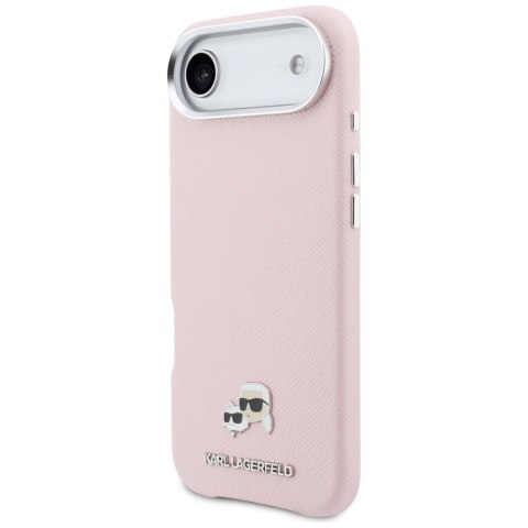 Etui Karl Lagerfeld Karl & Choupette Head Pins Saffiano MagSafe do iPhone Air różowy