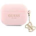 Guess GUAP2LECG4P AirPods Pro 2 (2022/2023) cover różowy/pink Liquid Silicone Glitter Triangle Charm