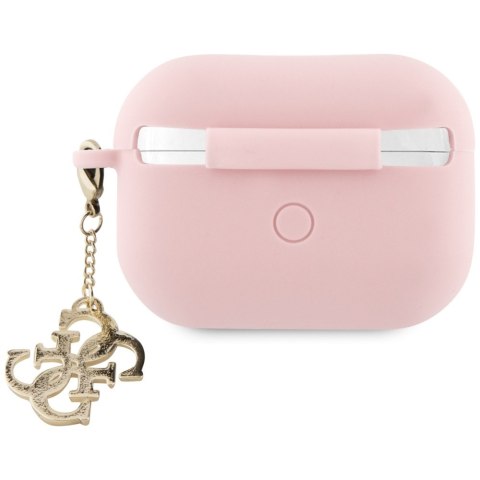 Guess GUAP2LECG4P AirPods Pro 2 (2022/2023) cover różowy/pink Liquid Silicone Glitter Triangle Charm