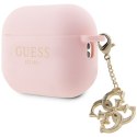 Guess GUAP2LECG4P AirPods Pro 2 (2022/2023) cover różowy/pink Liquid Silicone Glitter Triangle Charm