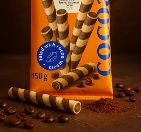 Feiny Biscuits Rurki Waflowe z Nadzieniem Kakaowym 150 g