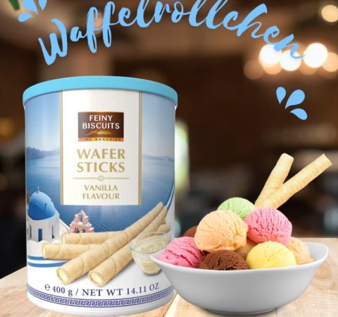 Feiny Biscuits Rurki Waflowe z Nadzieniem Waniliowym 400 g