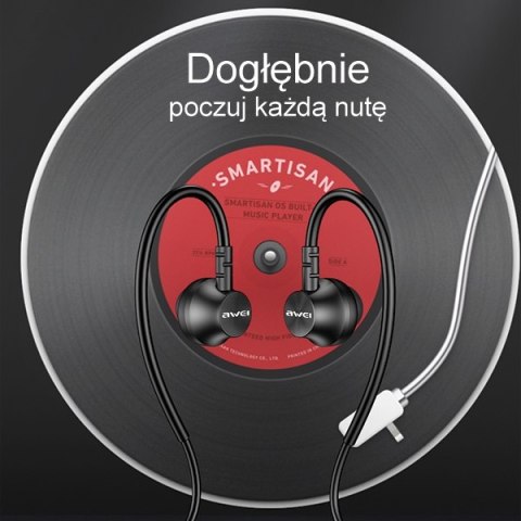 AWEI słuchawki stereo L3 3,5mm jackczarny/black