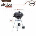 Grill Węglowy na Kólkach Aktive 46 cm Okrągła Czarny Z pokrywką