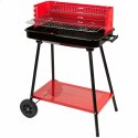 Grill Węglowy na Kólkach Aktive Stal Plastikowy 66 x 44 x 85 cm Prostokątny Czerwony