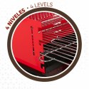 Grill Węglowy na Kólkach Aktive Stal Plastikowy 66 x 44 x 85 cm Prostokątny Czerwony