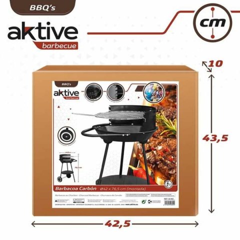 Grill Węglowy na Kólkach Aktive Textilene 42 x 76,5 cm Czarny
