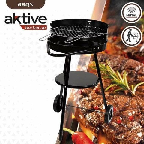 Grill Węglowy na Kólkach Aktive Textilene 42 x 76,5 cm Czarny