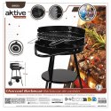 Grill Węglowy na Kólkach Aktive Textilene 42 x 76,5 cm Czarny