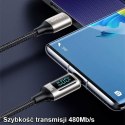 USAMS Kabel pleciony U78 USB-C na USB-C LED 1.2m 100W Fast Charging czarny/black SJ546USB01 (US-SJ546)