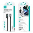 USAMS Kabel pleciony U78 USB-C na USB-C LED 1.2m 100W Fast Charging czarny/black SJ546USB01 (US-SJ546)