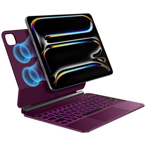 Etui Typecase Edge z klawiaturą do iPad Air 11" M2 2024 / M3 2025 / M4 2026 malinowy