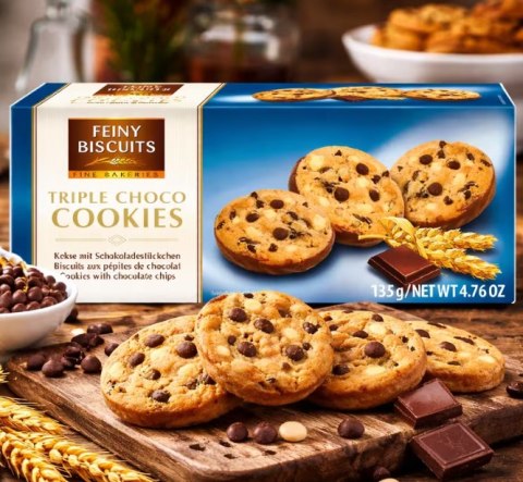 Feiny Biscuits Triple Choco Ciastka 135 g