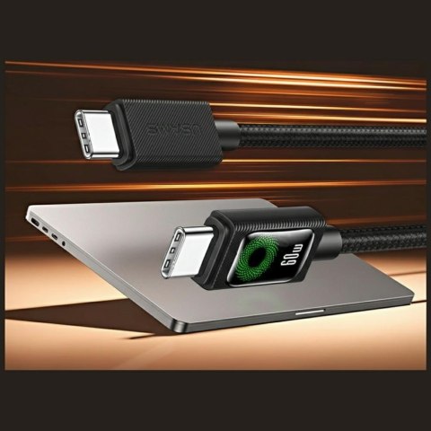 Kabel USAMS U92 60W USB-C do USB-C 1.2m czarny