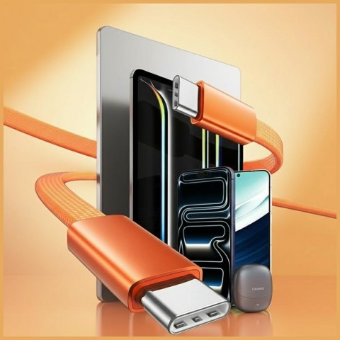 Kabel USAMS U96 60W USB-C do USB-C 1.2m pomarańczowy