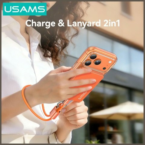 Kabel USAMS U97 60W USB-C do USB-C handstrap 30cm pomarańczowy
